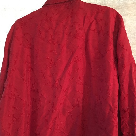 Button Down Silk Blouse Top. Size 1x. Anne Carson - Picture 3 of 5